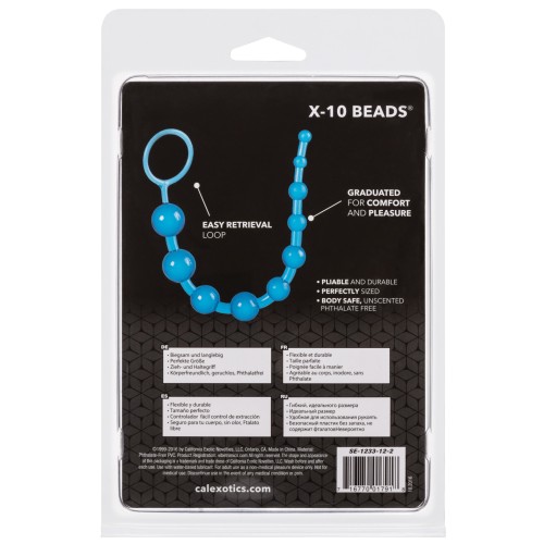 X-10 Blue Anal Beads for Tantalizing Pleasure