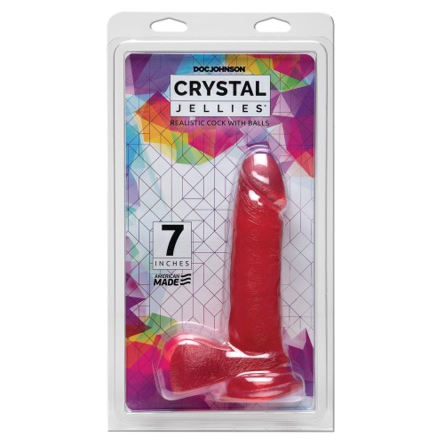 Crystal Jellies 7 Inch Ballsy Cock - Pink