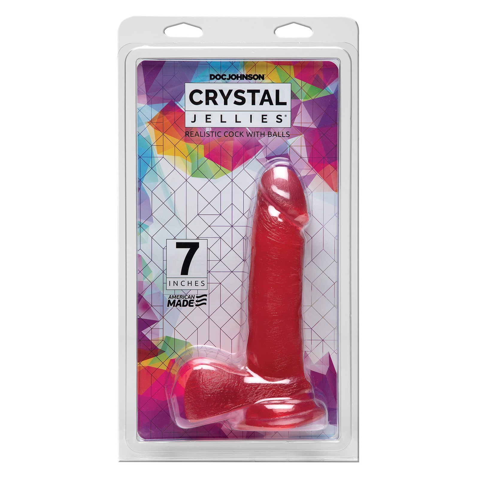 Crystal Jellies 7 Inch Ballsy Cock - Pink