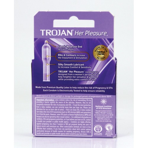 Trojan Her Pleasure Condoms - Box of 3