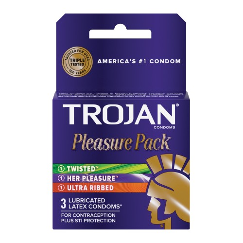 Paquete de 3 Condones Trojan Pleasure