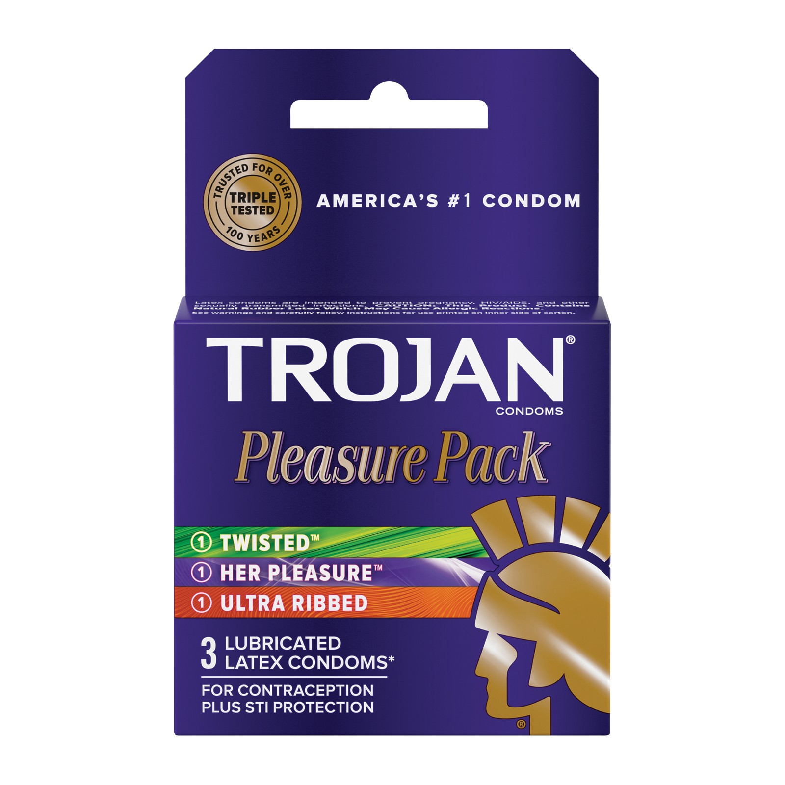 Paquete de 3 Condones Trojan Pleasure