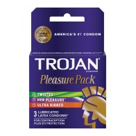 Paquete de 3 Condones Trojan Pleasure