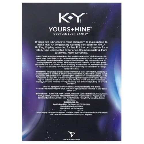 Set de Regalo K-Y Yours & Mine