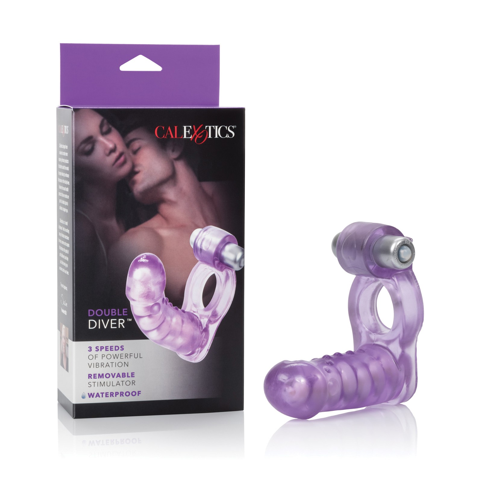 Double Diver Vibrating Enhancer with Flexible Penetrator - Purple