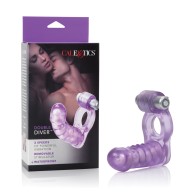 Double Diver Vibrating Enhancer with Flexible Penetrator - Purple