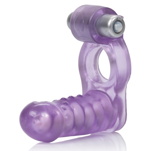 Double Diver Vibrating Enhancer with Flexible Penetrator - Purple