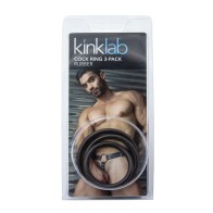 KinkLab Rubber Cock Ring Trio for Enhanced Pleasure