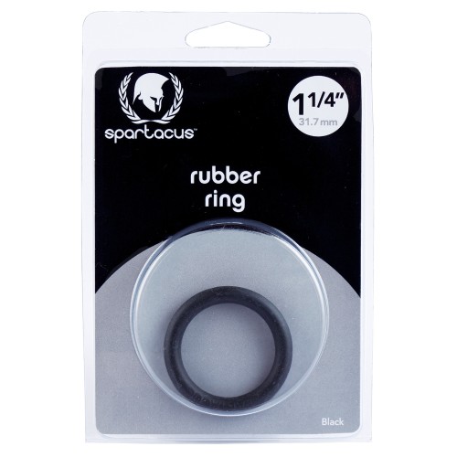 Spartacus 1.25 Inch Rubber Cock Ring Black