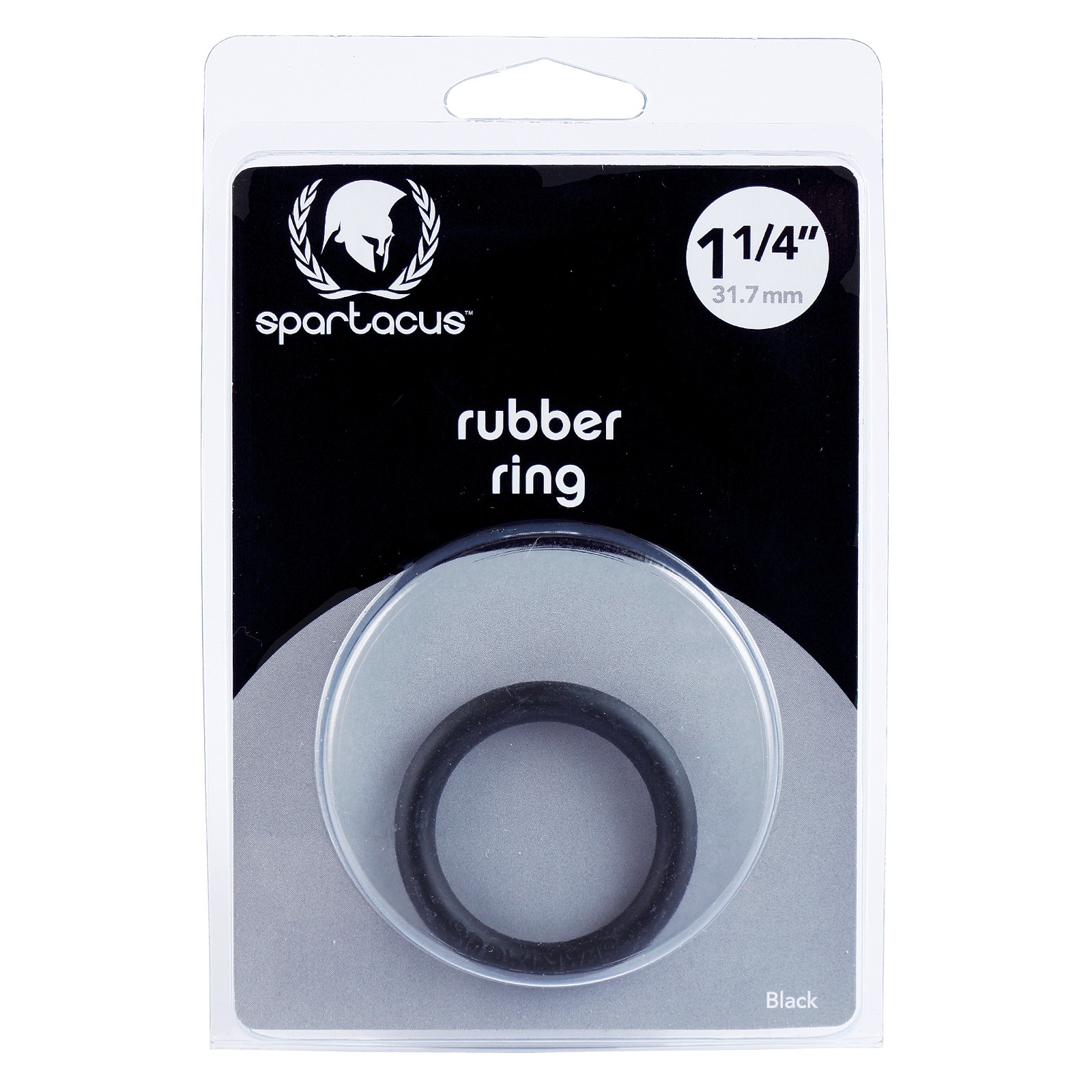 Spartacus 1.25 Inch Rubber Cock Ring Black