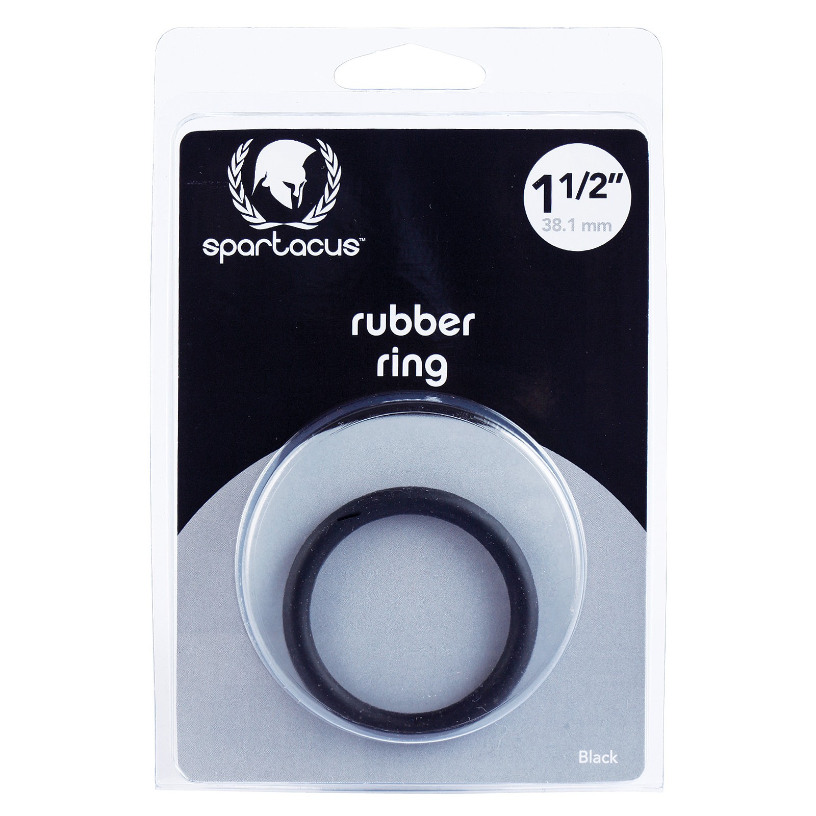 Spartacus 1.5 Rubber Cock Ring Black