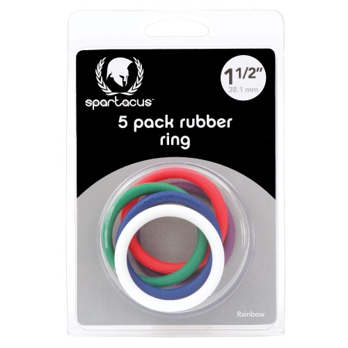 Spartacus Rainbow Cock Ring Set 5 Pack