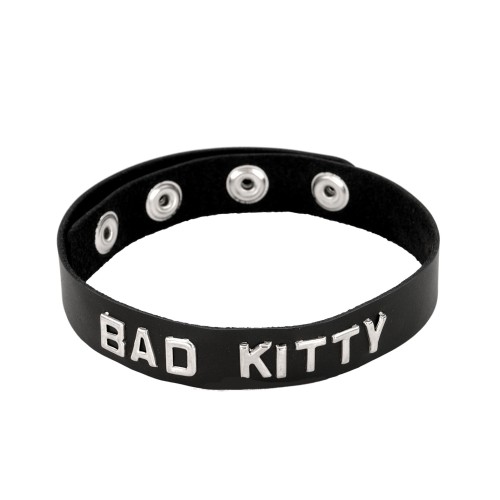 Collar de Cuero Spartacus BAD KITTY Negro