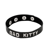 Collar de Cuero Spartacus BAD KITTY Negro