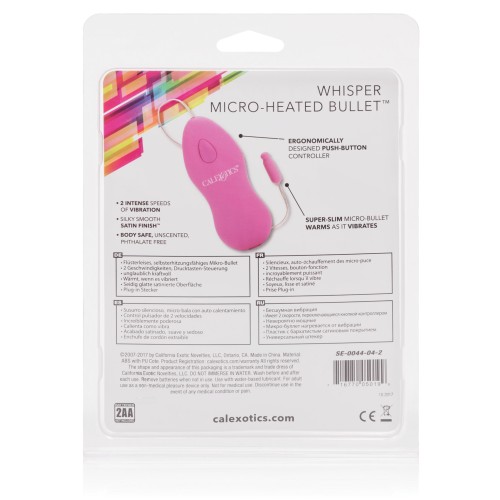 Bullet Micro Calentado Whisper - Rosa Masajeador Discreto