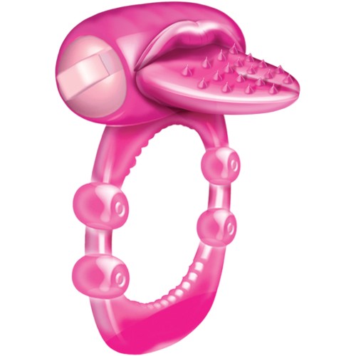 Nubby Tongue X-treme Vibrating Pleasure Ring - Magenta