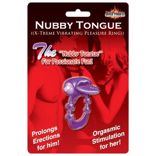 Anillo de Placer Vibrante Nubby Tongue X-treme Púrpura