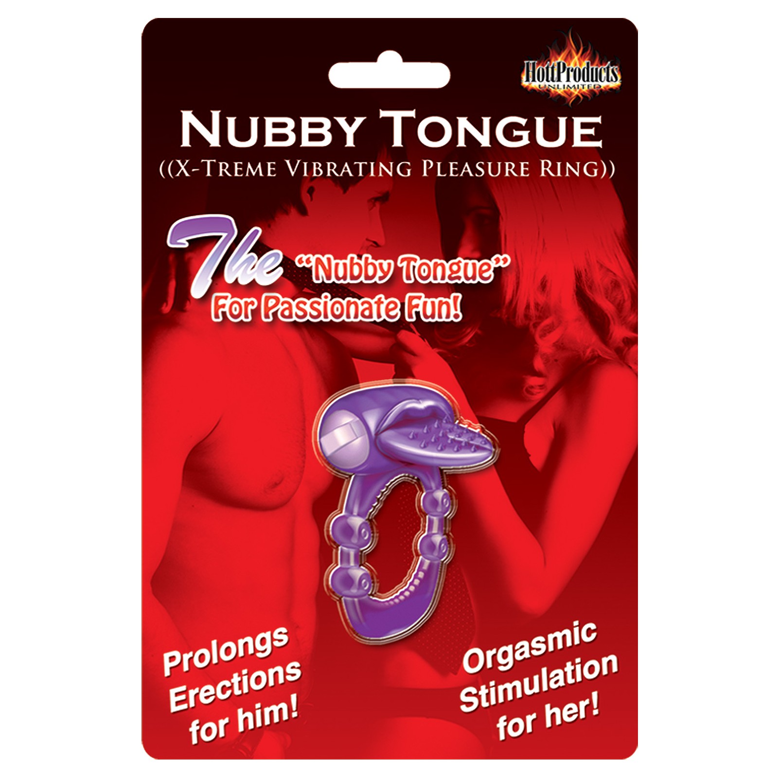 Anillo de Placer Vibrante Nubby Tongue X-treme Púrpura