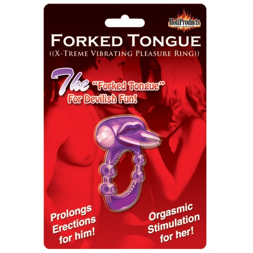 Forked Tongue Vibrating Pleasure Ring Purple