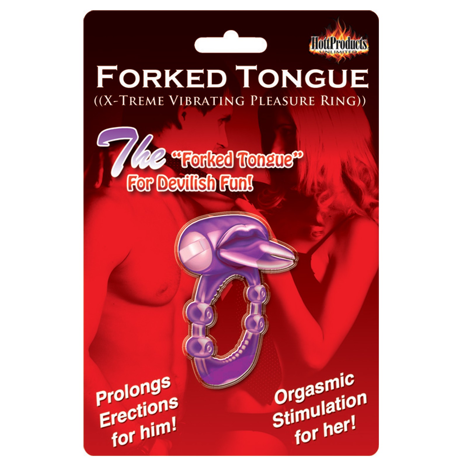 Forked Tongue Vibrating Pleasure Ring Purple