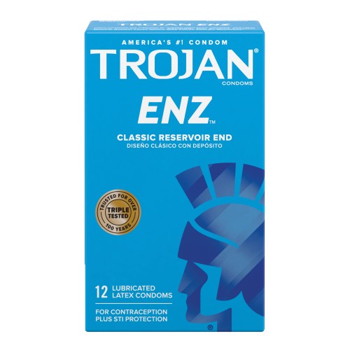 Trojan Enz Lubricated Condoms Box of 12