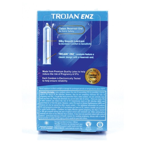 Condones Lubricados Trojan Enz Caja de 12