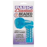 Basic Essentials Beaded Male Masturbator Blue