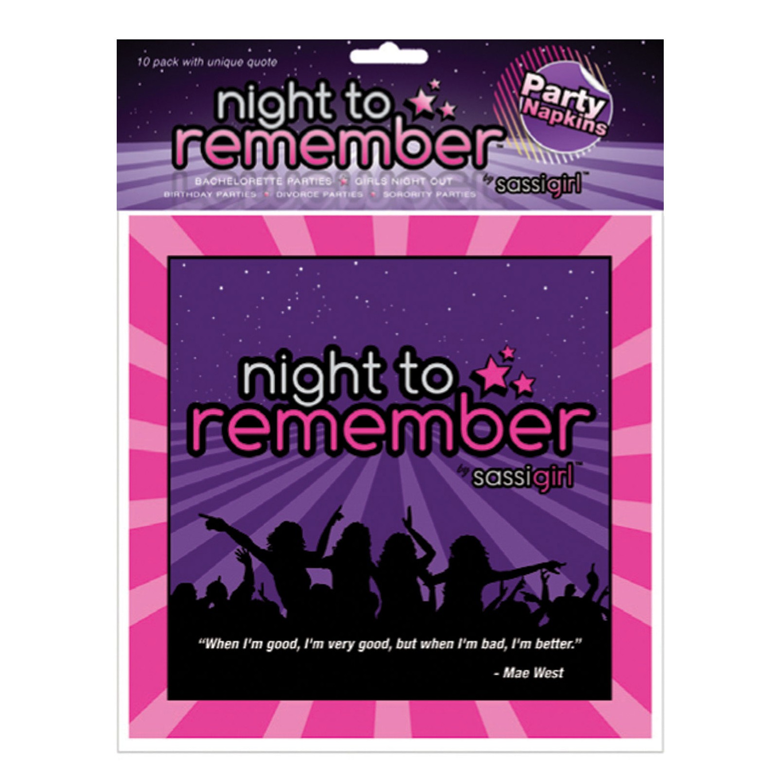 Night to Remember Standard Napkins - Pack of 10 Purple