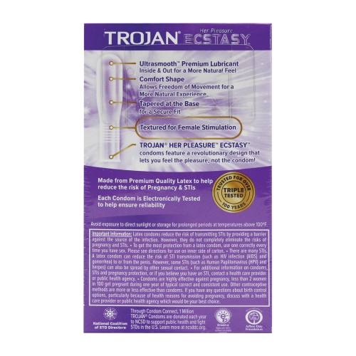 Condones Trojan Her Pleasure Ecstasy 10 Pack