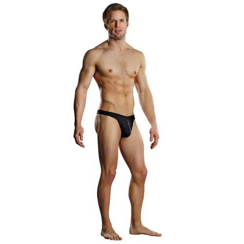 Male Power Zipper Thong Black L/XL