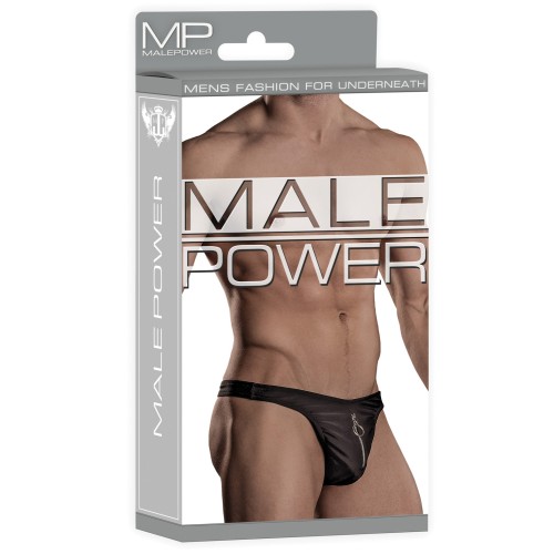 Male Power Zipper Thong Black L/XL