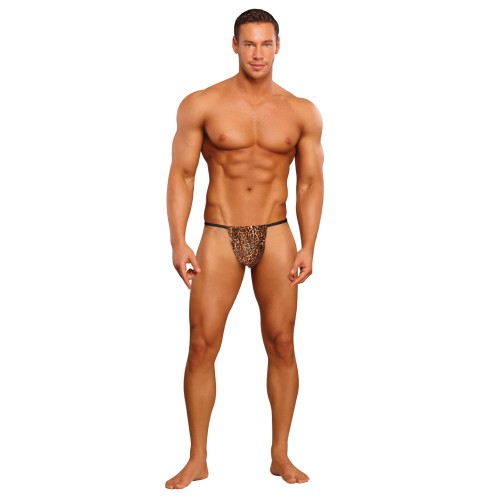 Male Power Posing Strap Thong Animal Print