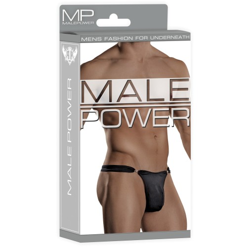 Male Power Bong Clip Thong - Black S/M