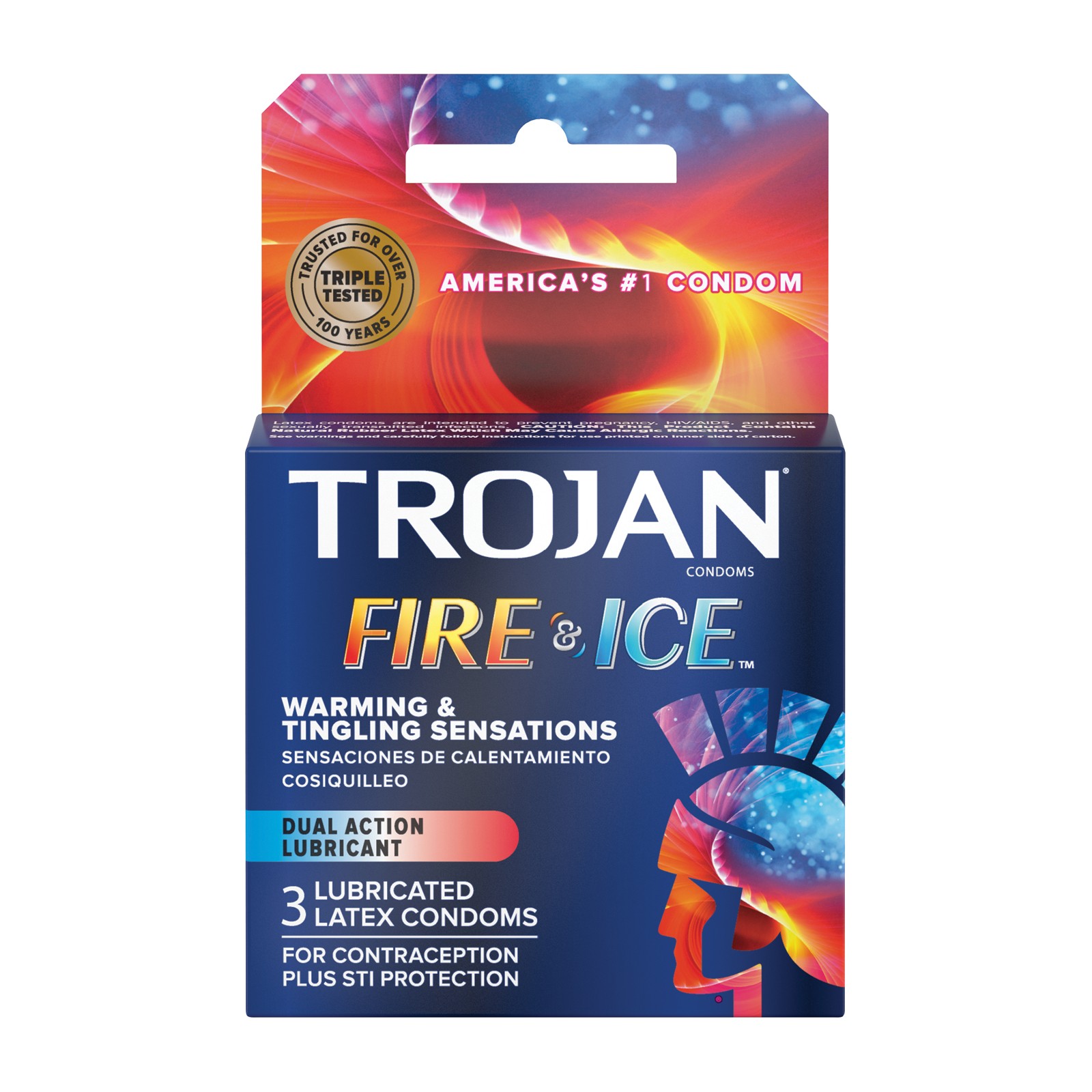 Condones Trojan Fuego y Hielo - Caja de 3