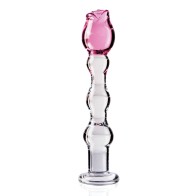 Icicles No. 12 Glass Massager Clear with Rose Tip