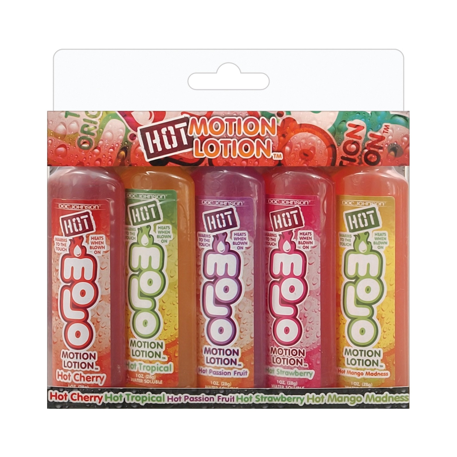 Hot Motion Lotion Kit - Assorted Flavors Pack of 5