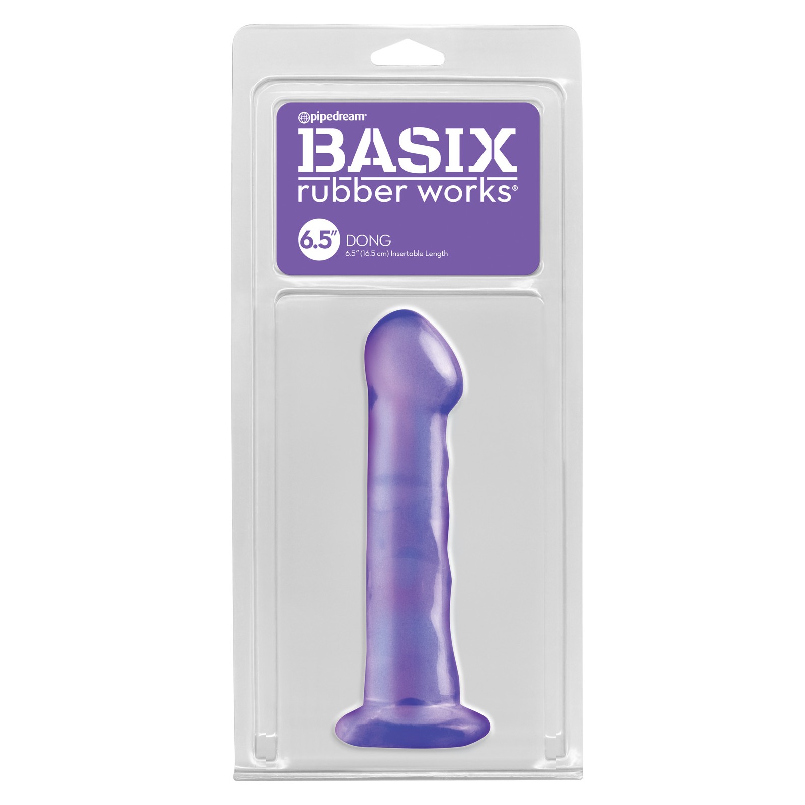 Basix Rubber Works 6.5" Dong Purple - Realistic Pleasure