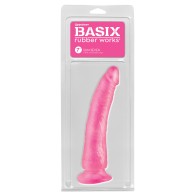 Dildo Slim de 7" de Basix Rubber Works - Rosa