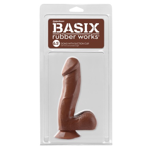 Basix Rubber Works Dong with Suction Cup Brown