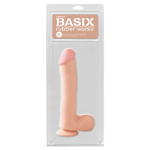 Basix Rubber Works 10 Inch Dong Suction Cup Flesh