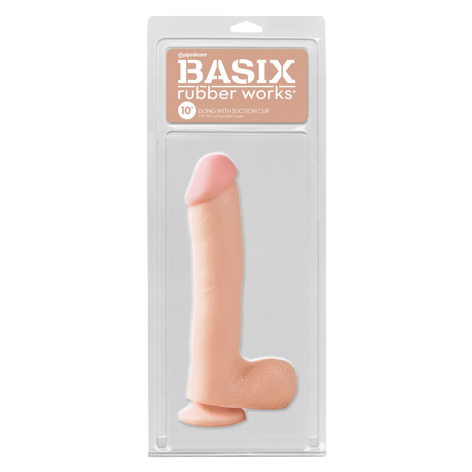 Basix Rubber Works 10 Inch Dong Suction Cup Flesh