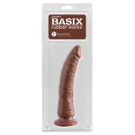 Basix Rubber Works 7 Inch Slim Dong Brown