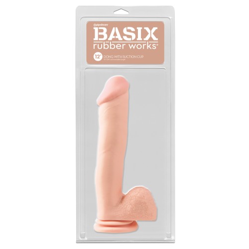 Basix Rubber Works 12 Inch Suction Cup Dong Flesh