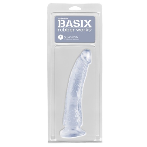 Basix Rubber Works Dong Slim de 7” Transparente