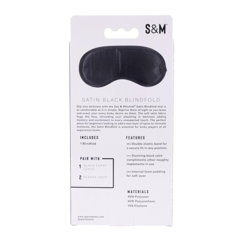 Sex & Mischief Satin Blindfold - Black