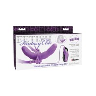 Fetish Fantasy Elite Vibrating Double Delight Strap-On Purple