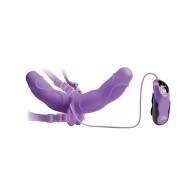 Fetish Fantasy Elite Vibrating Double Delight Strap-On Purple