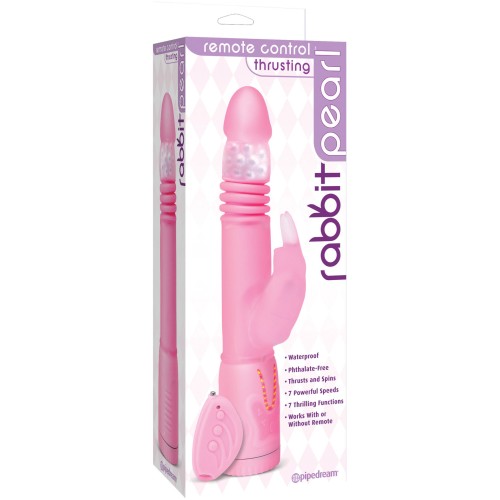 Conejo Vibrador con Control Remoto y Movimiento Ascendente - Rosa