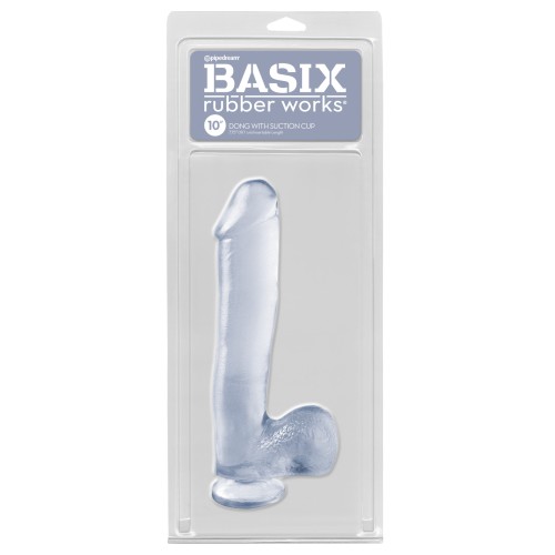 Basix Rubber Works 10" Dong with Suction Cup for Realistic Pleasure