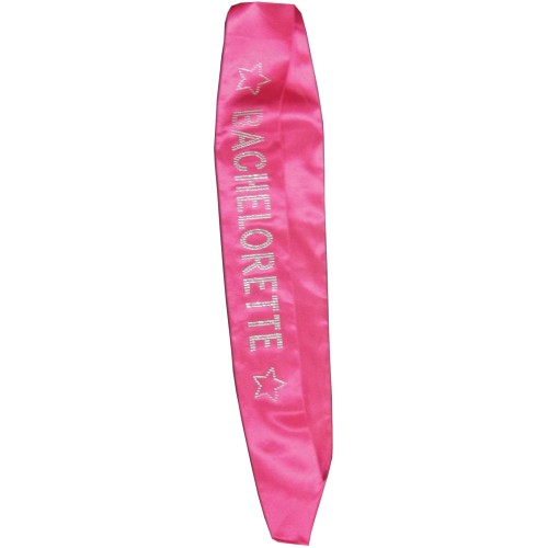 Bachelorette Sash with Crystals - Hot Pink